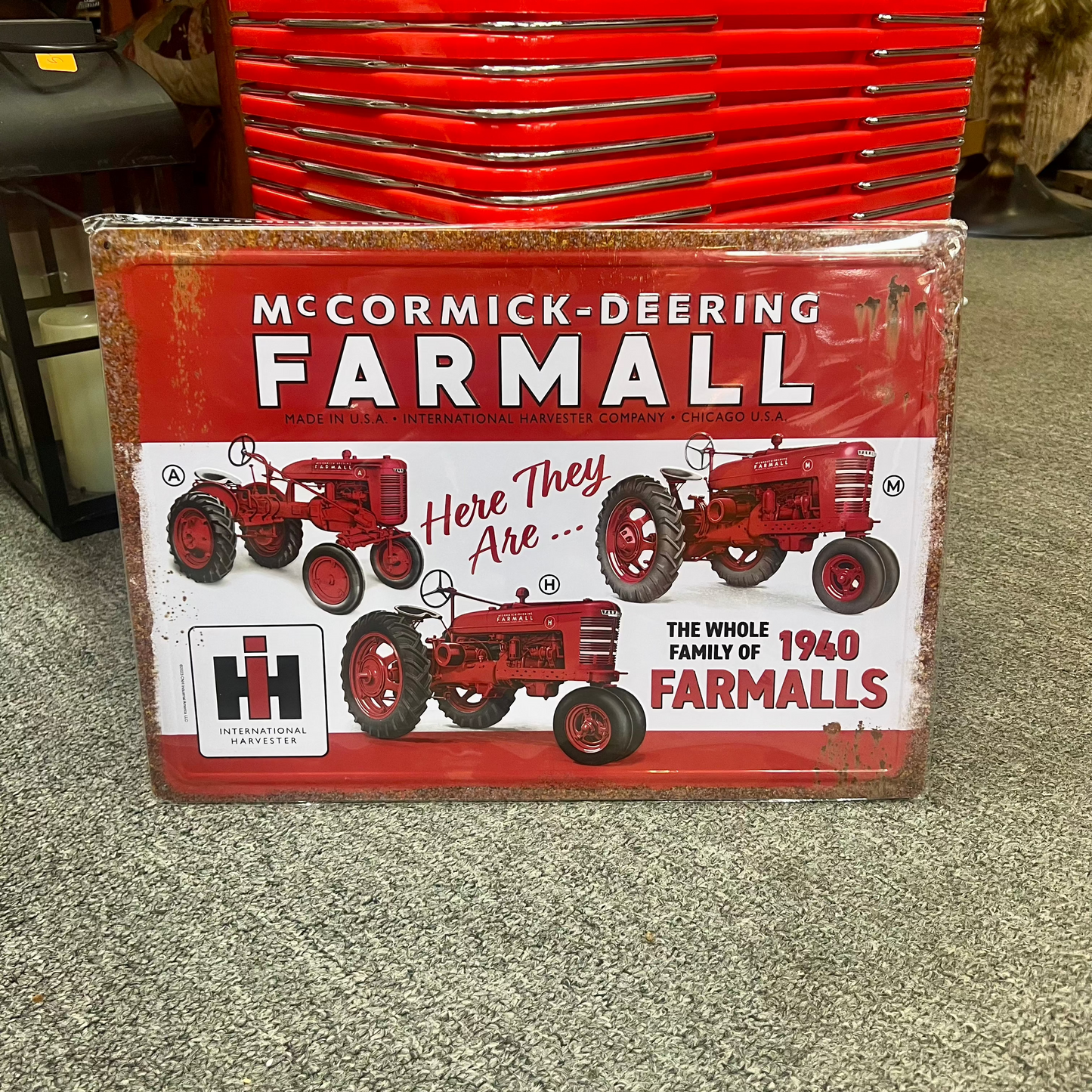 International Harvester 1940s Farmall Family Metal Sign