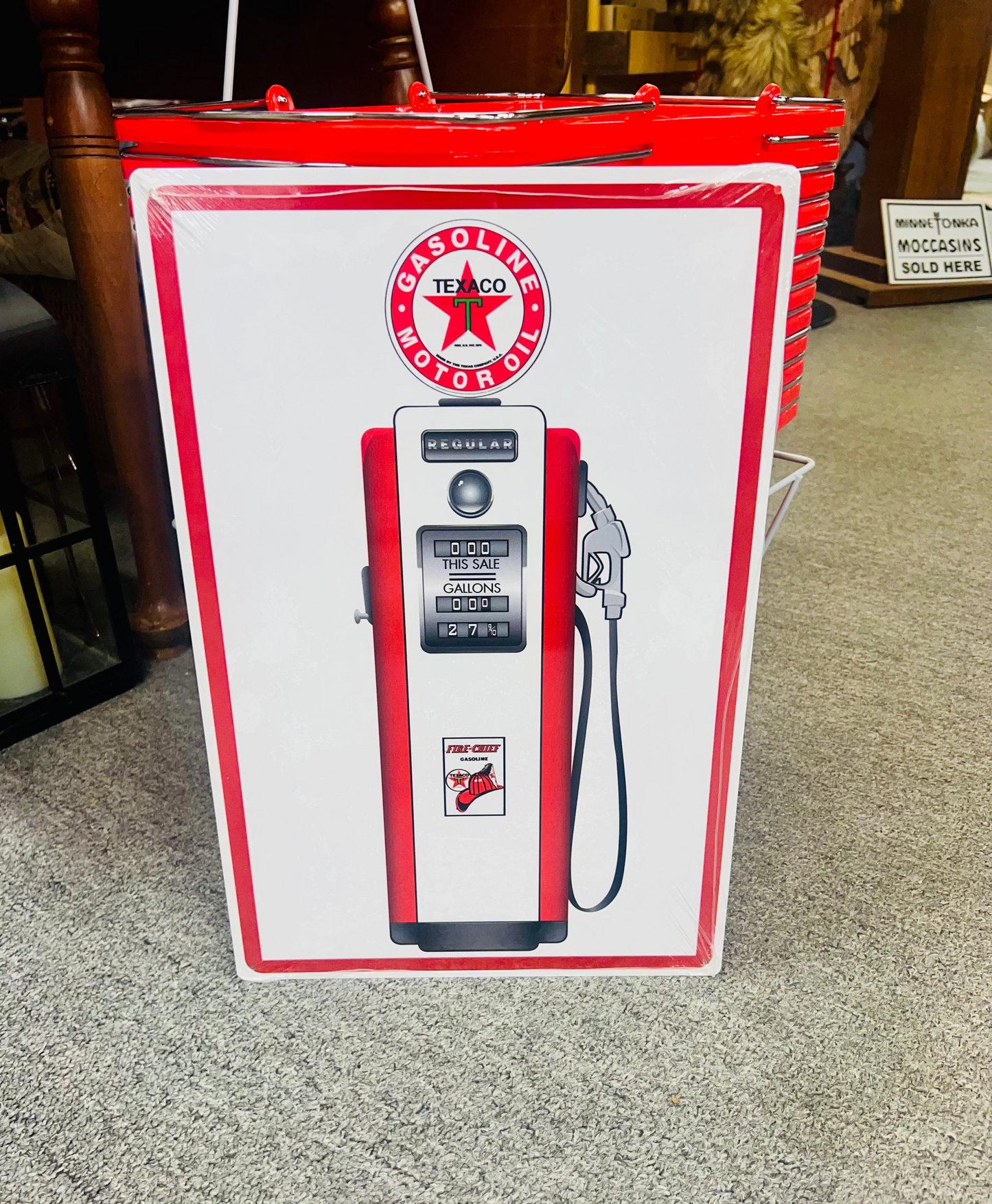 Texaco Motor Oil Gas Pump Metal Sign