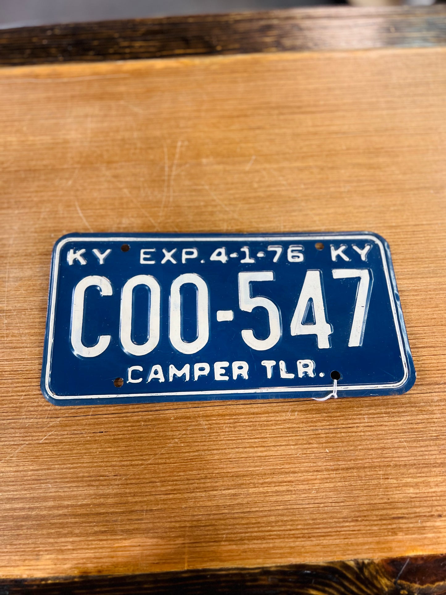 Vintage 1976 Ky Camper TLR Metal License Plate Bicentennial - 547