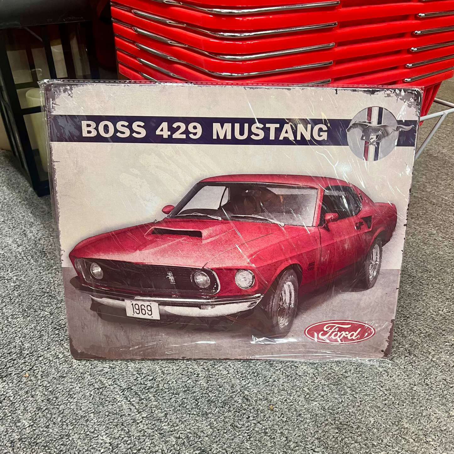 1969 Boss 429 Ford Mustang Metal Sign