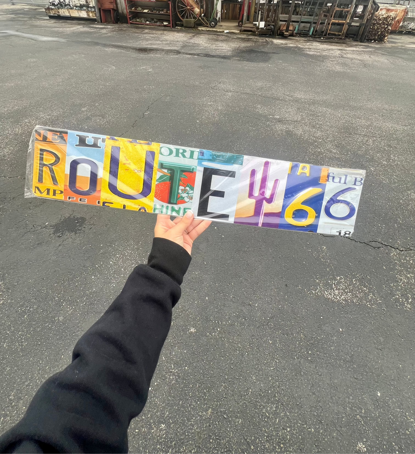 Route 66 License Plate Metal Street Sign