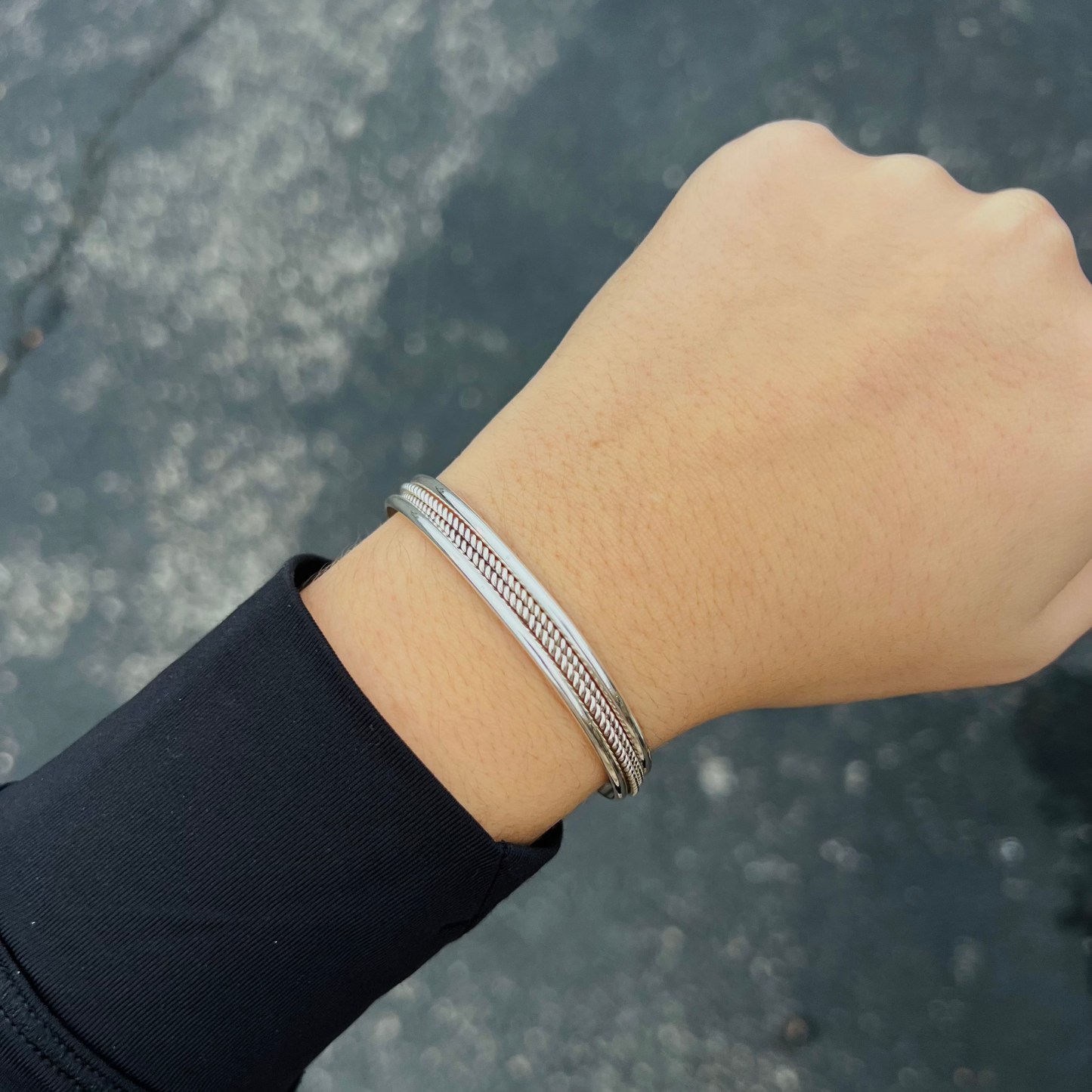 Double Twist Sterling Silver Stacker Cuff