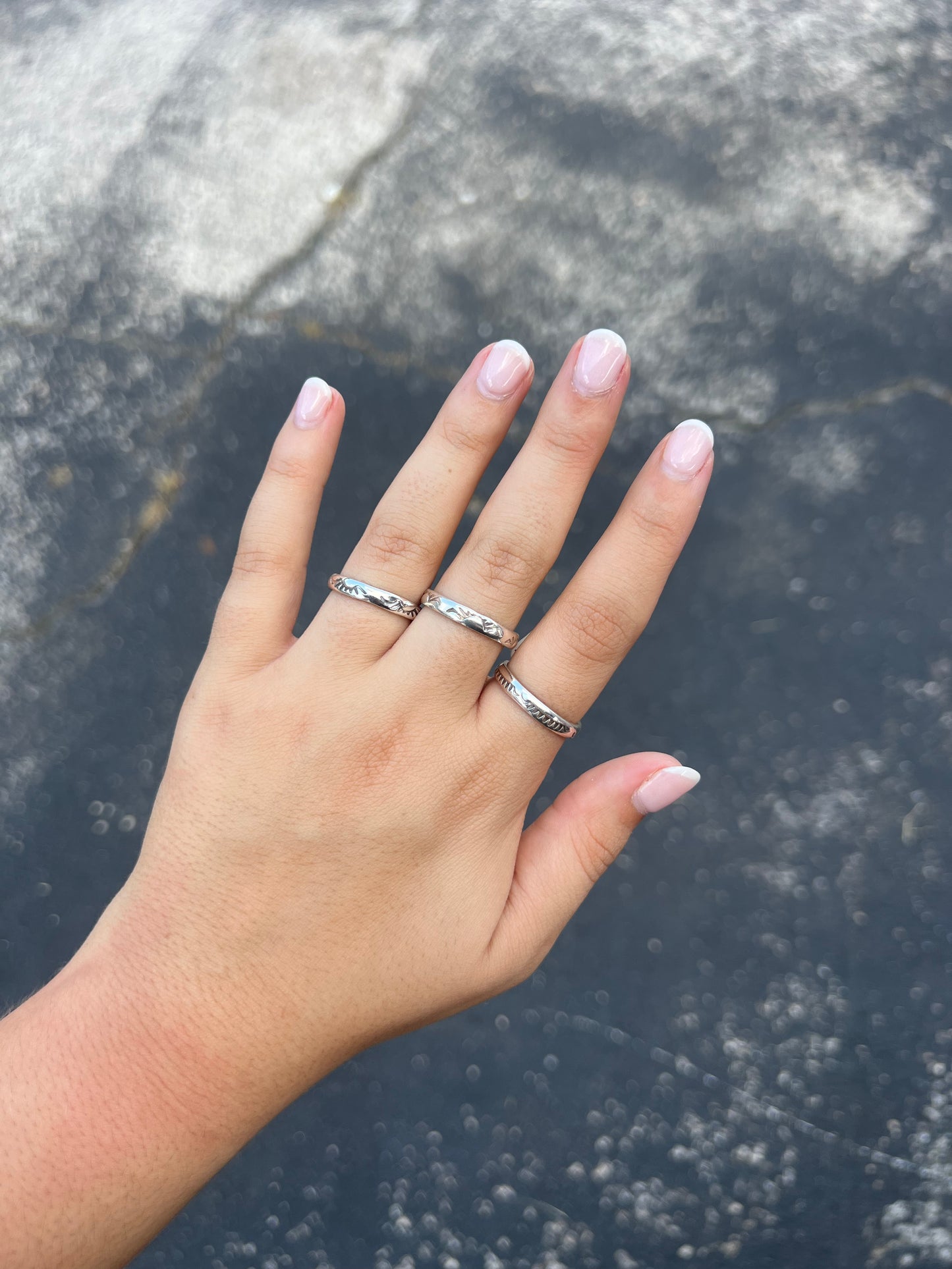 Sterling Silver Stamped Band Ring