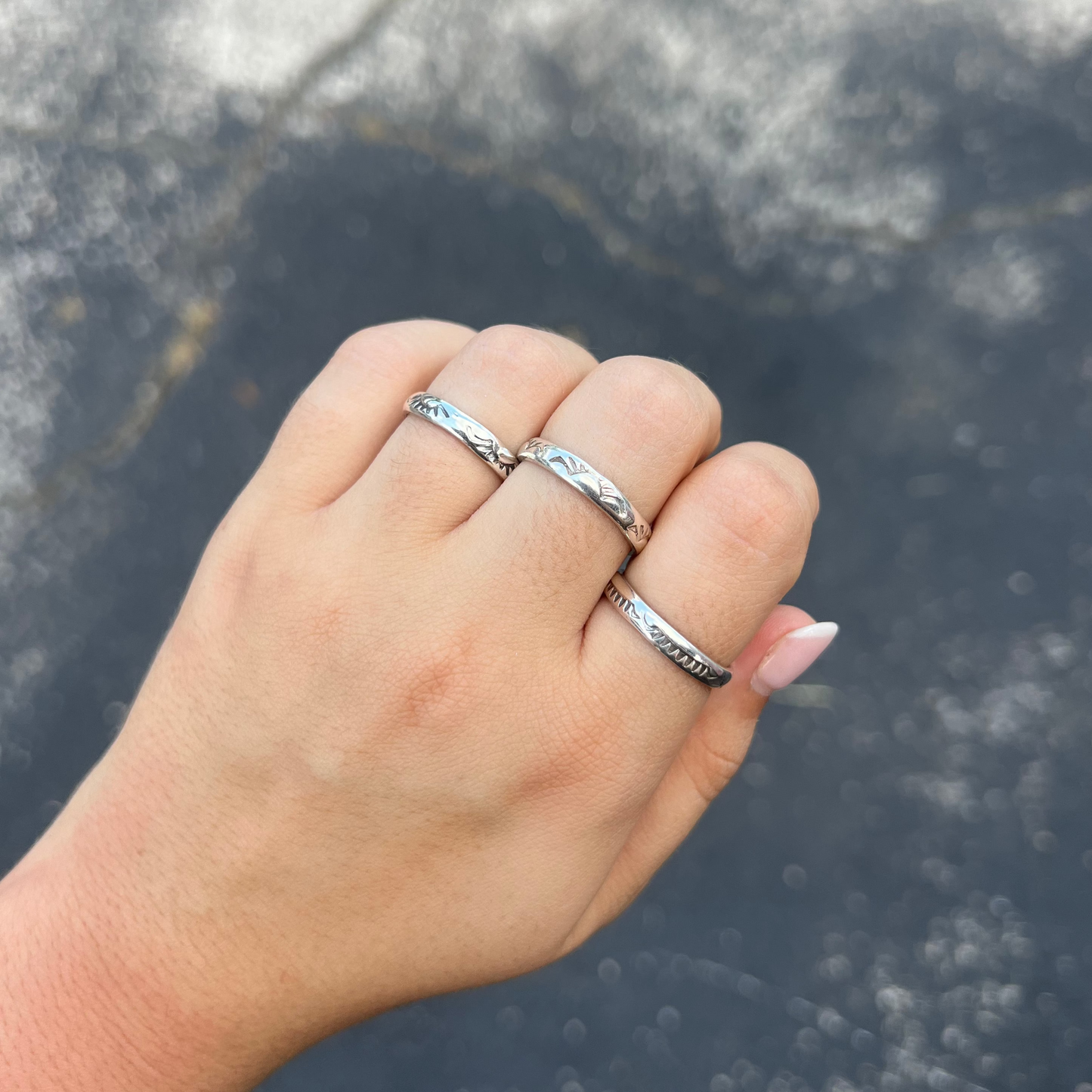 Sterling Silver Stamped Band Ring