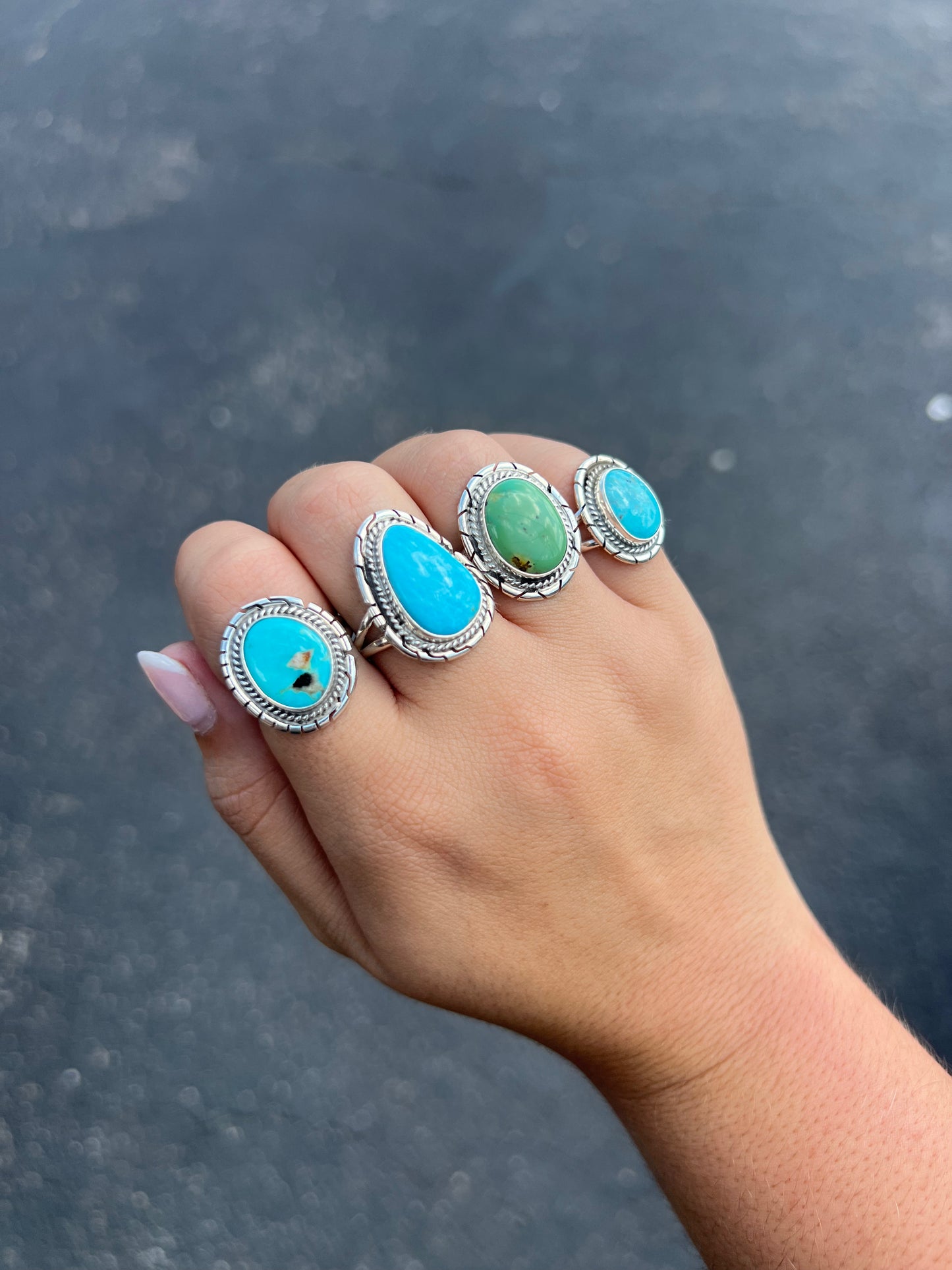Dixie Sterling Silver and Genuine Turquoise Ring