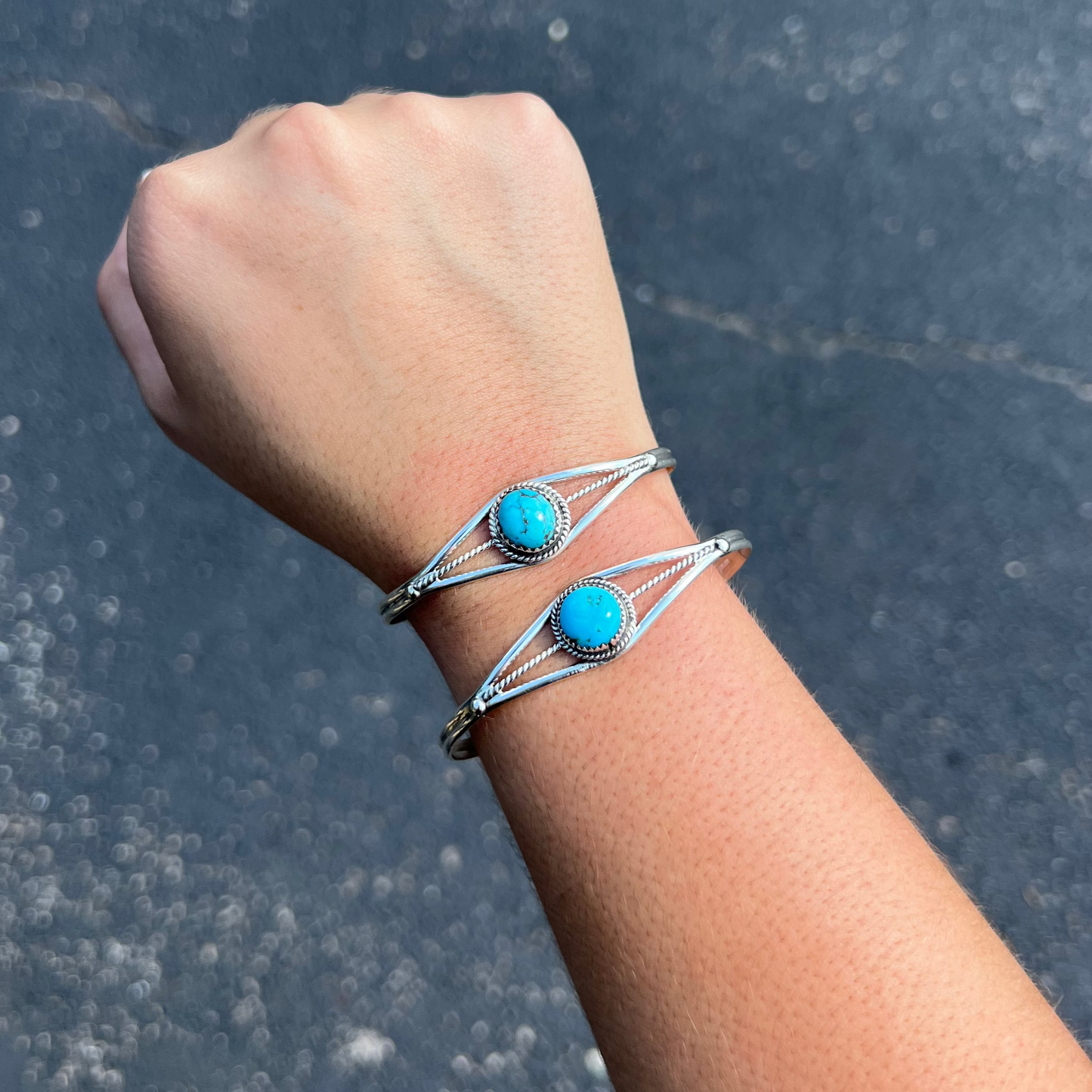 The Sadie Genuine Turquoise Sterling Silver Cuff Bracelet