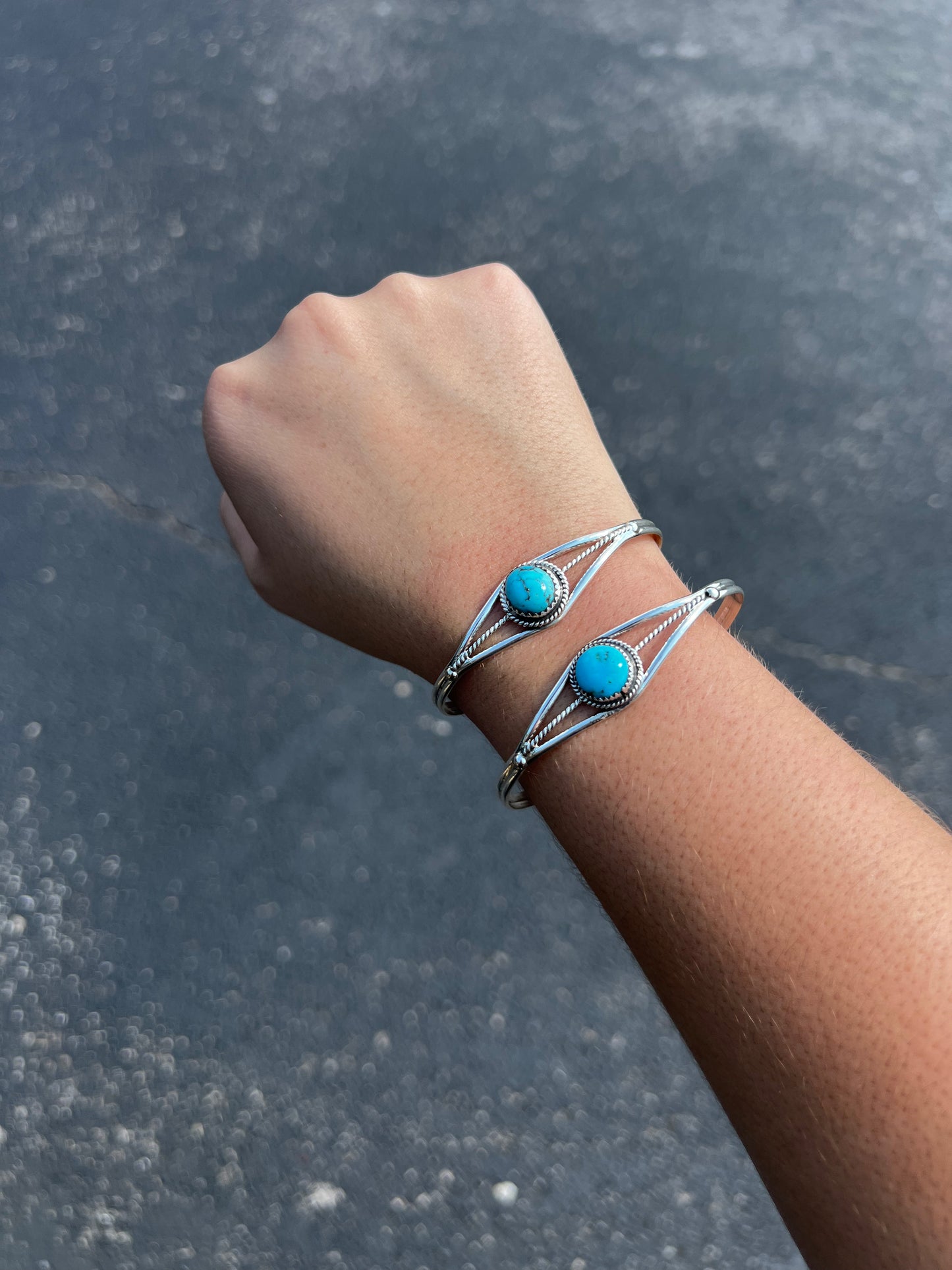 The Sadie Genuine Turquoise Sterling Silver Cuff Bracelet