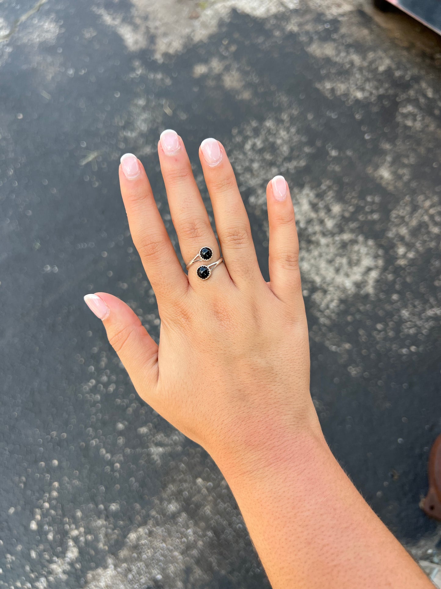Black Onyx Sterling Silver Wrap Ring