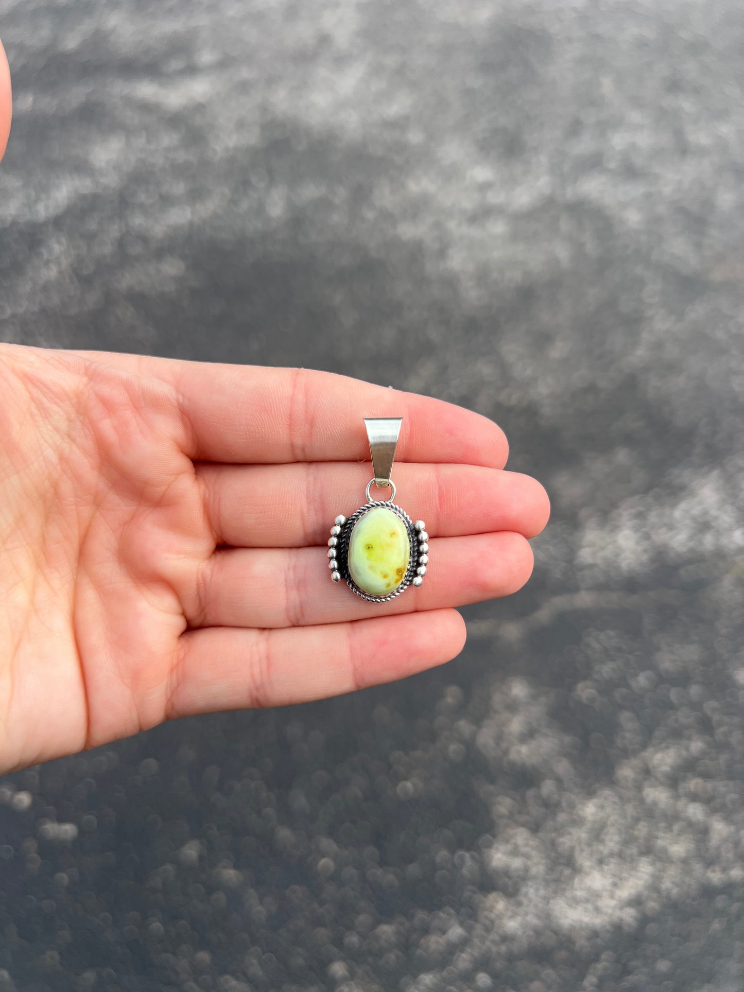 Navajo Palomino Variscite Sterling Silver Pendant