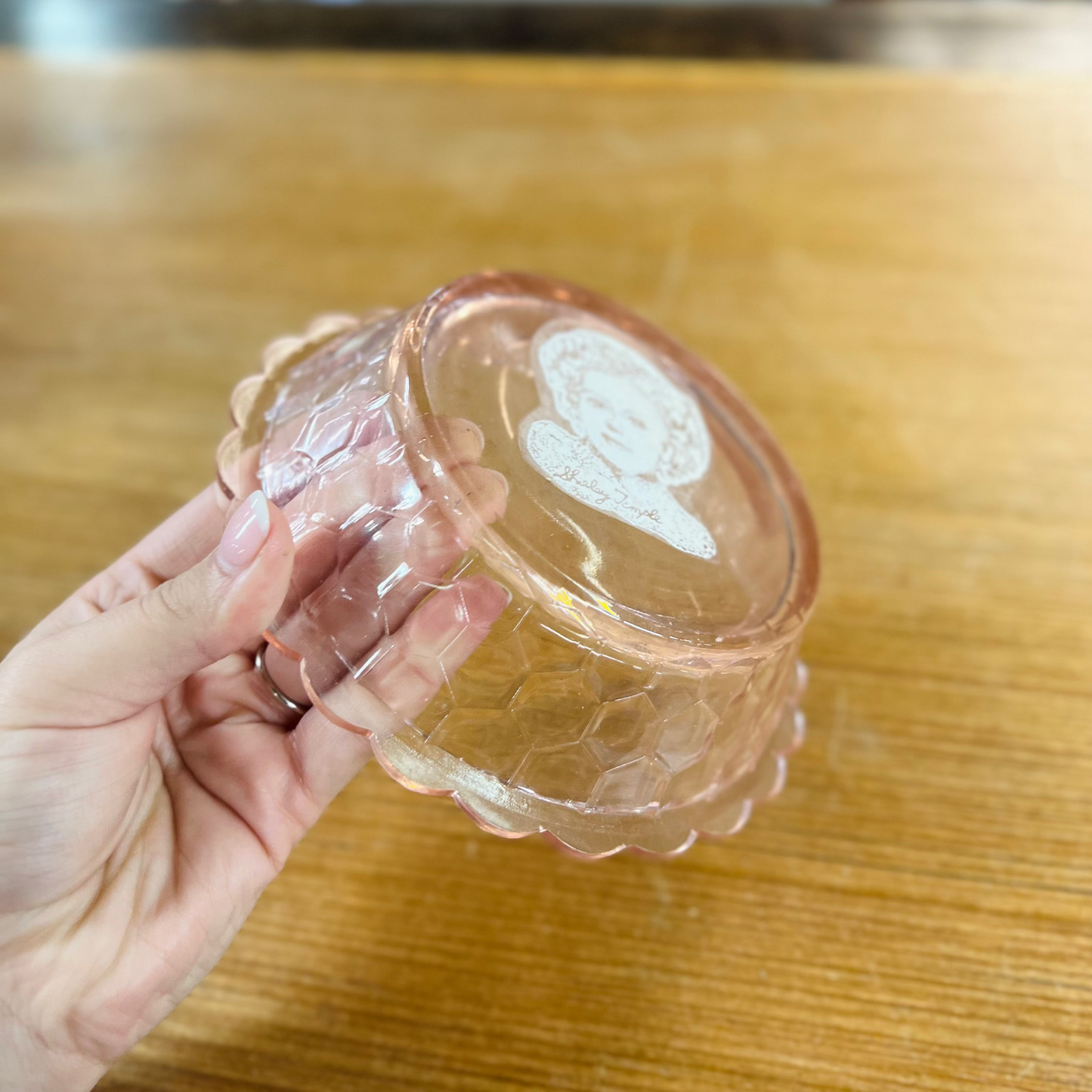 Vintage 1930s Pink Shirley Temple Dish