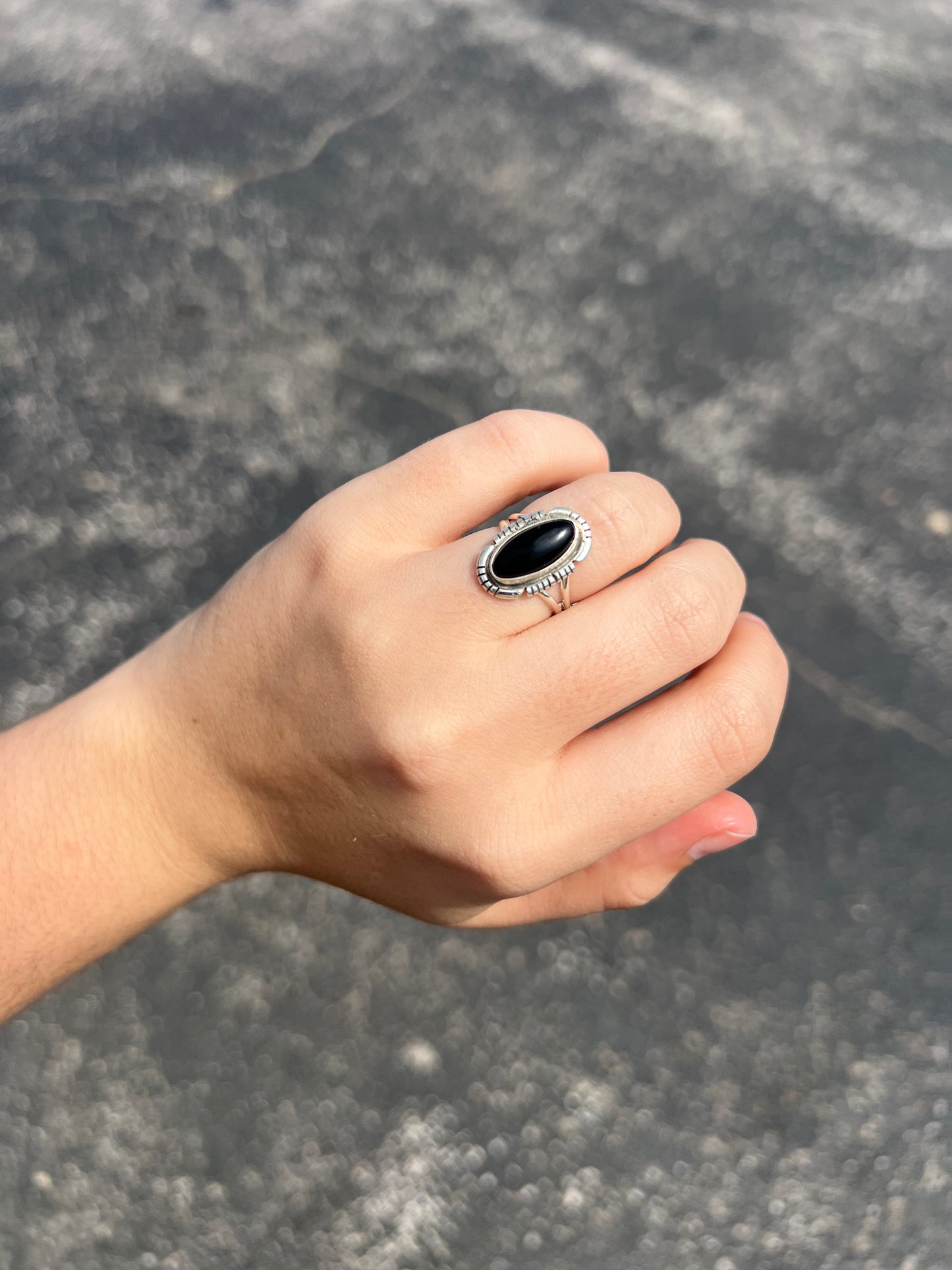 The Bella Black Onyx Sterling Silver Ring