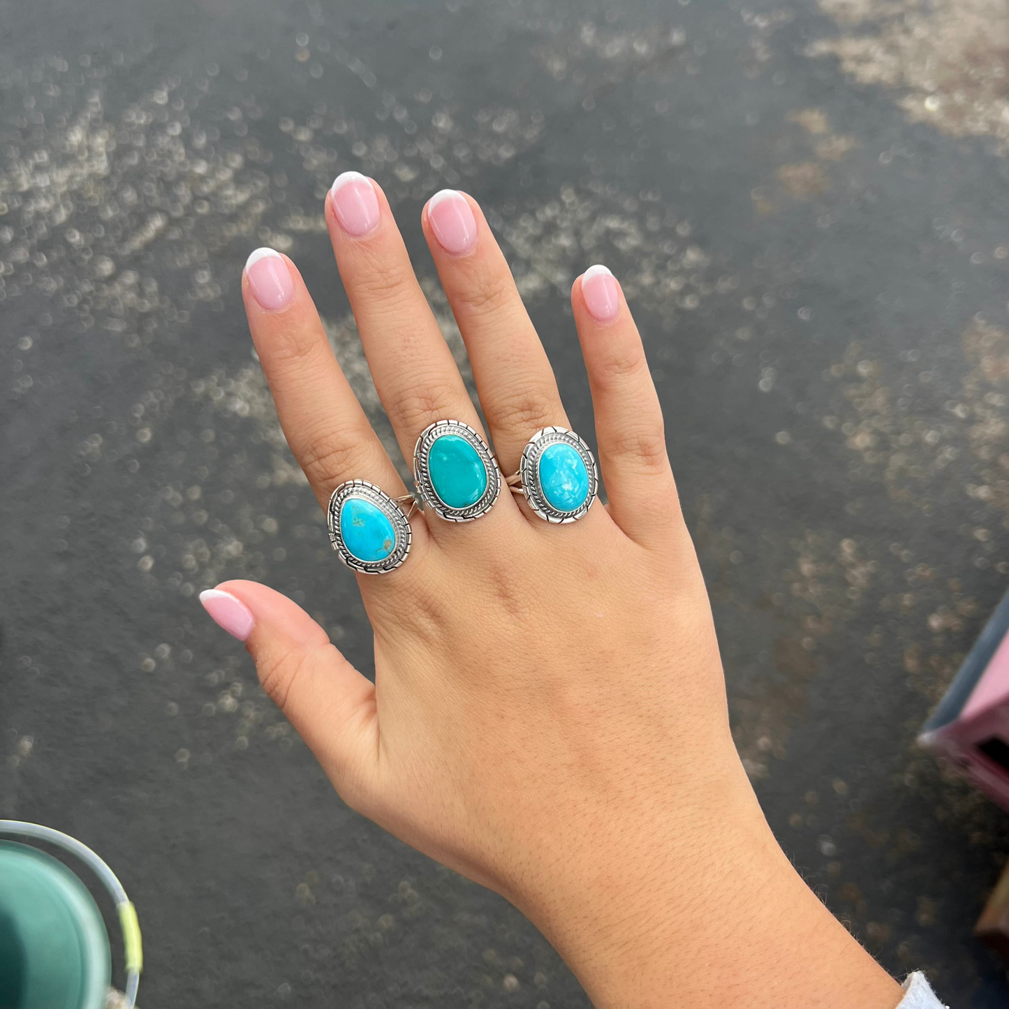 Dixie Sterling Silver and Genuine Turquoise Ring