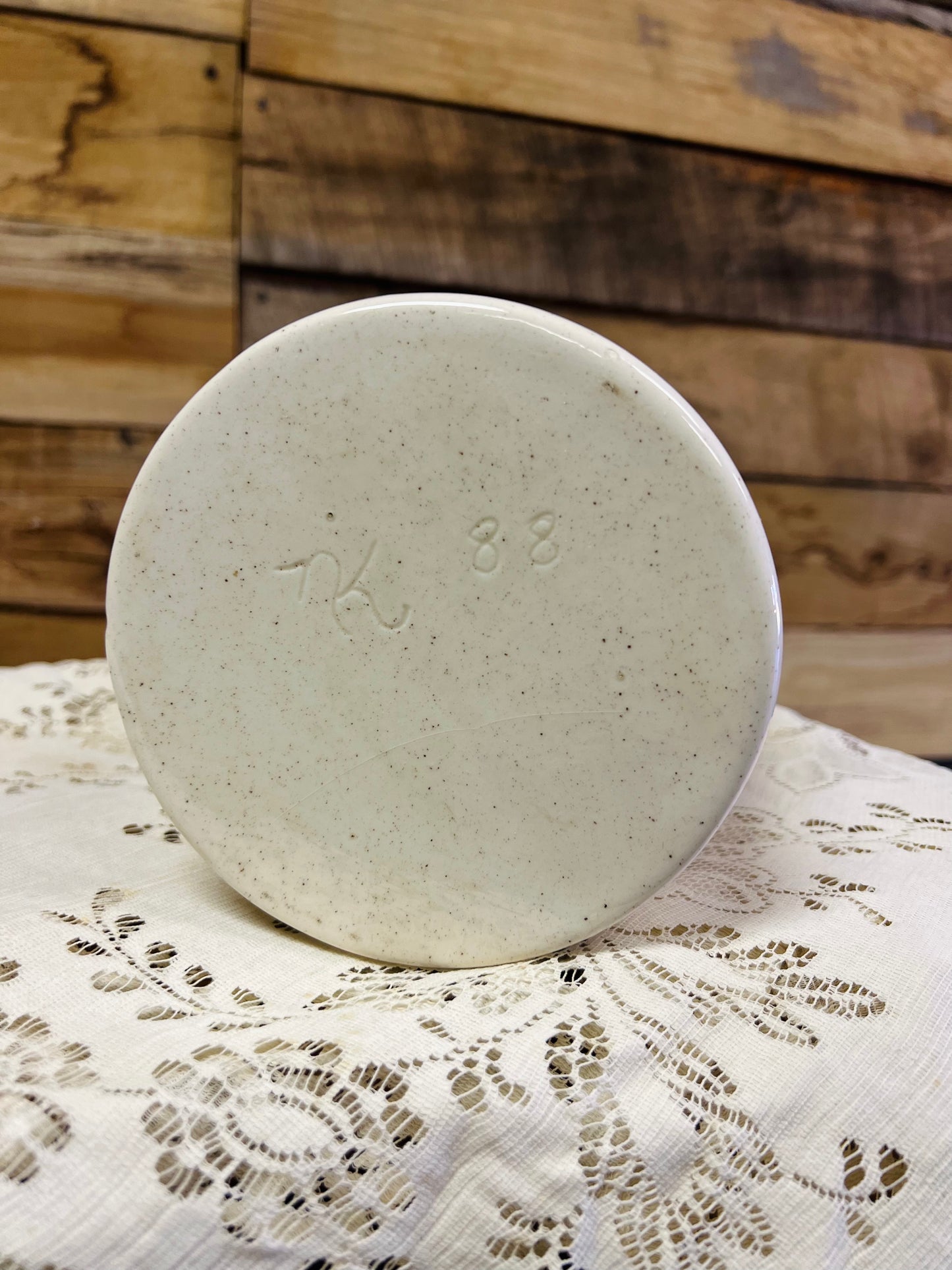 Country Kitchen Goose Churn - Mini Brown and White