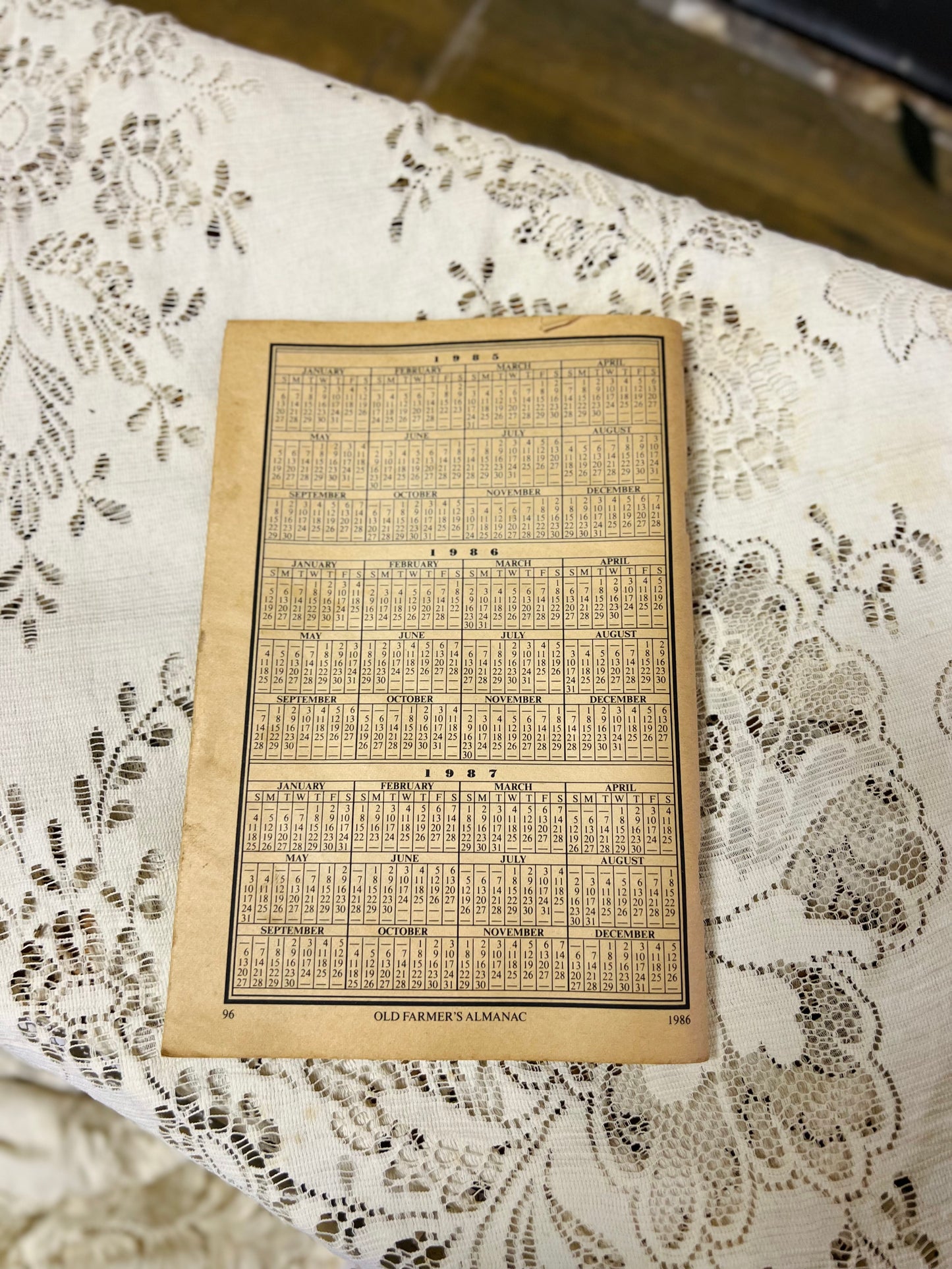 Vintage 1986 Old Farmer's Almanac - 194th Edition