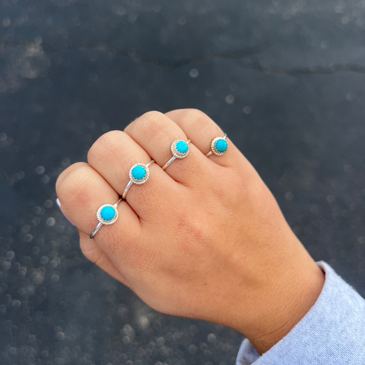 The Round Pen Genuine Turquoise Sterling Silver Ring
