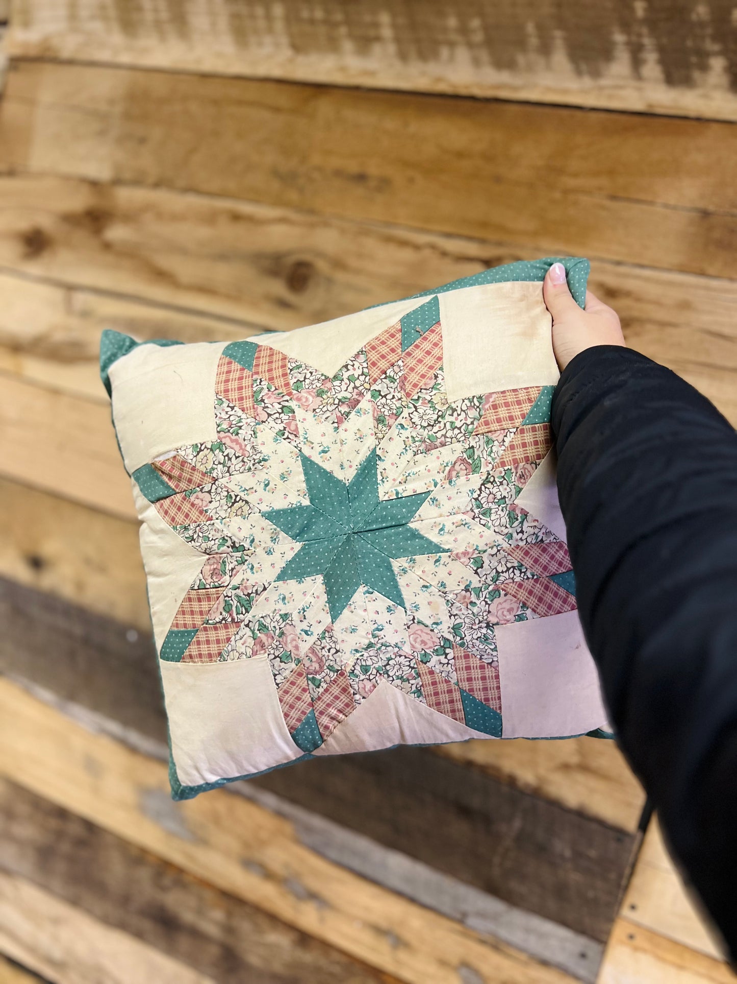 Vintage Quilt Pillow Star Pattern