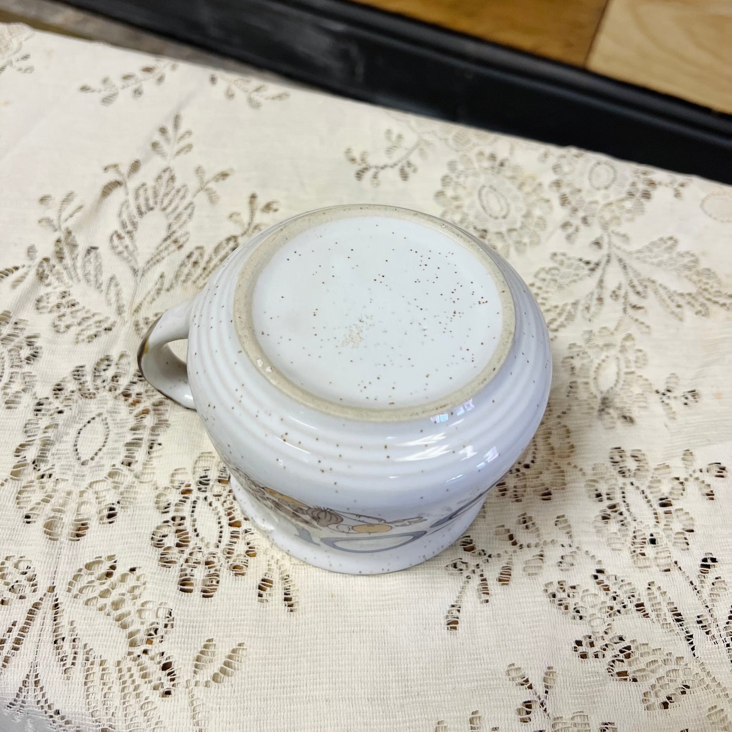 Vintage SOUP White Speckled Mug