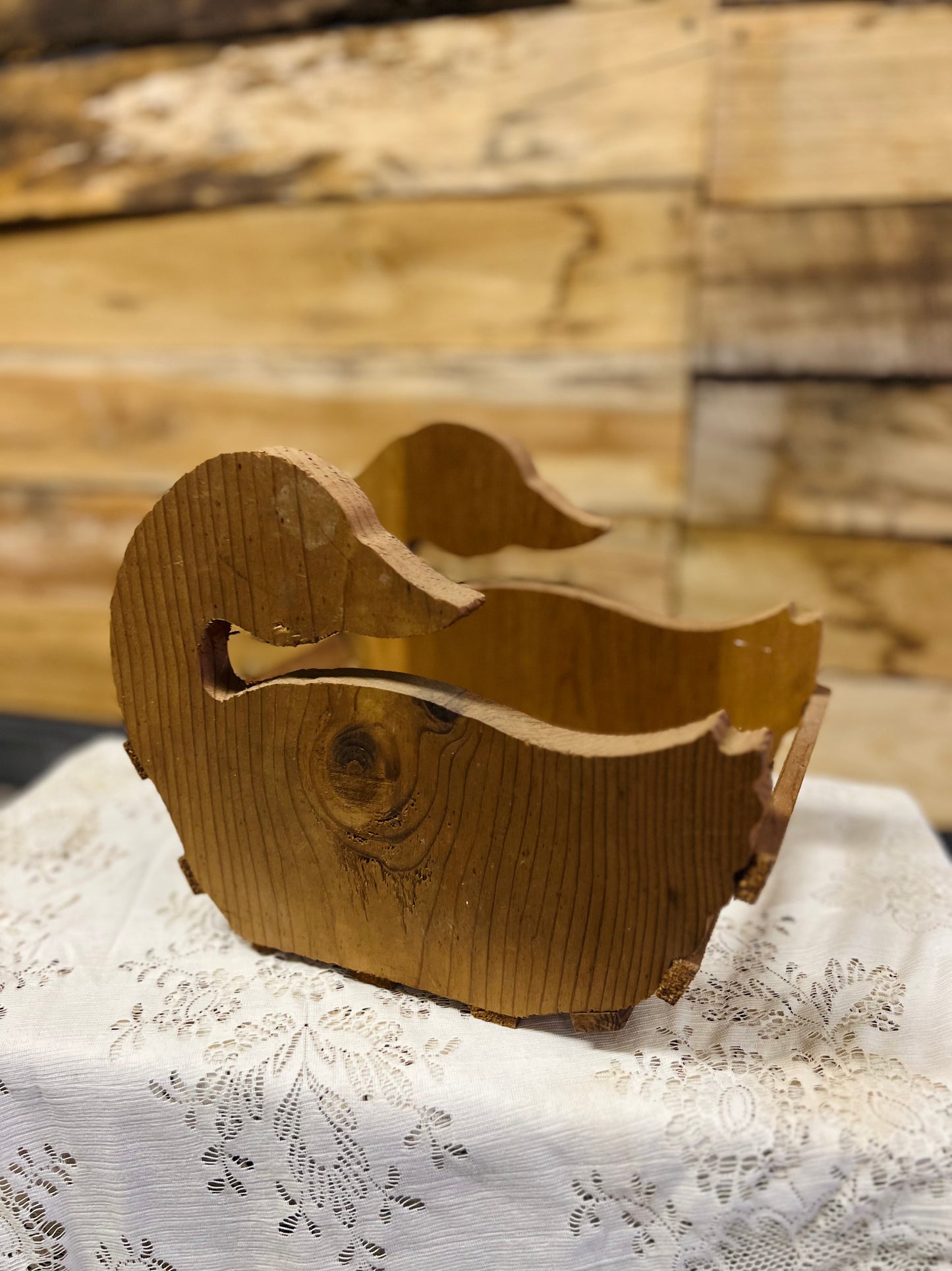 Vintage Goose/Duck Wood Napkin Holder