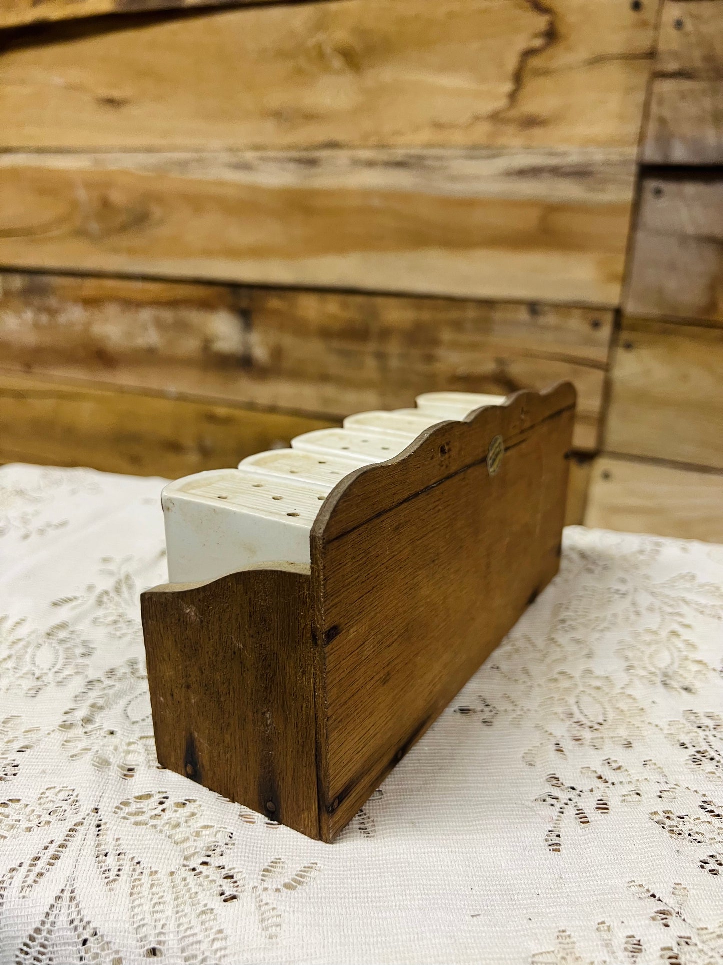 Vintage Ceramic Rooster Spice Shaker Set with Spice Rack