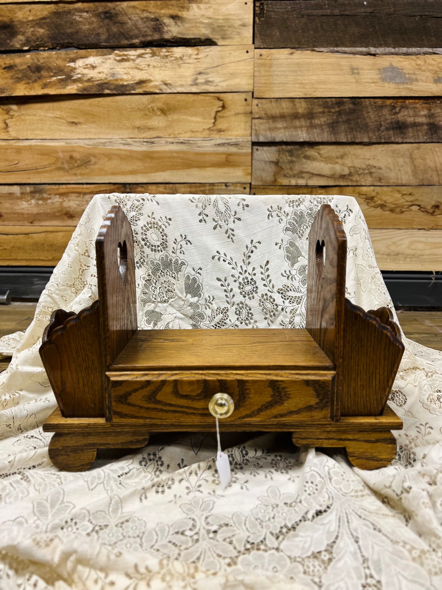 Vintage Wooden Heart Desk/Letter Organizer