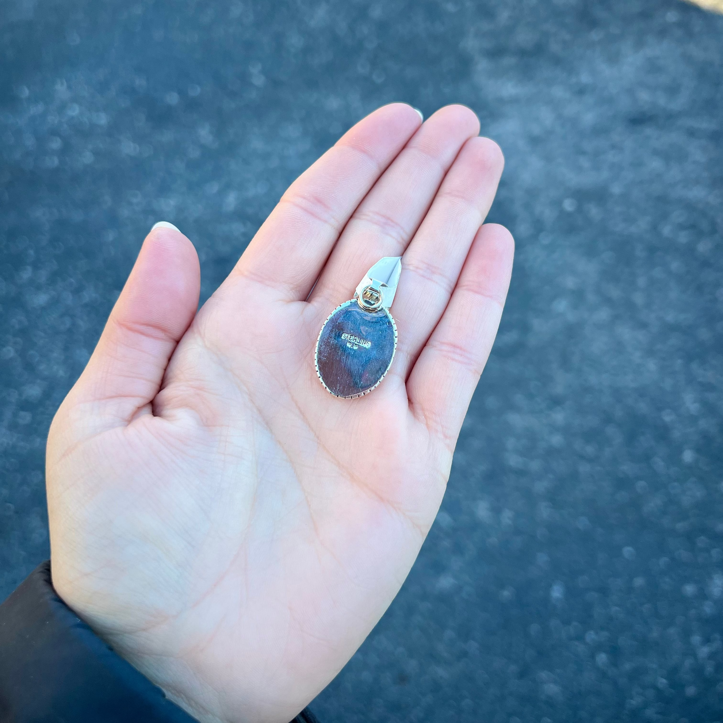 The Luna Genuine Turquoise Light Blue Sterling Silver Pendant