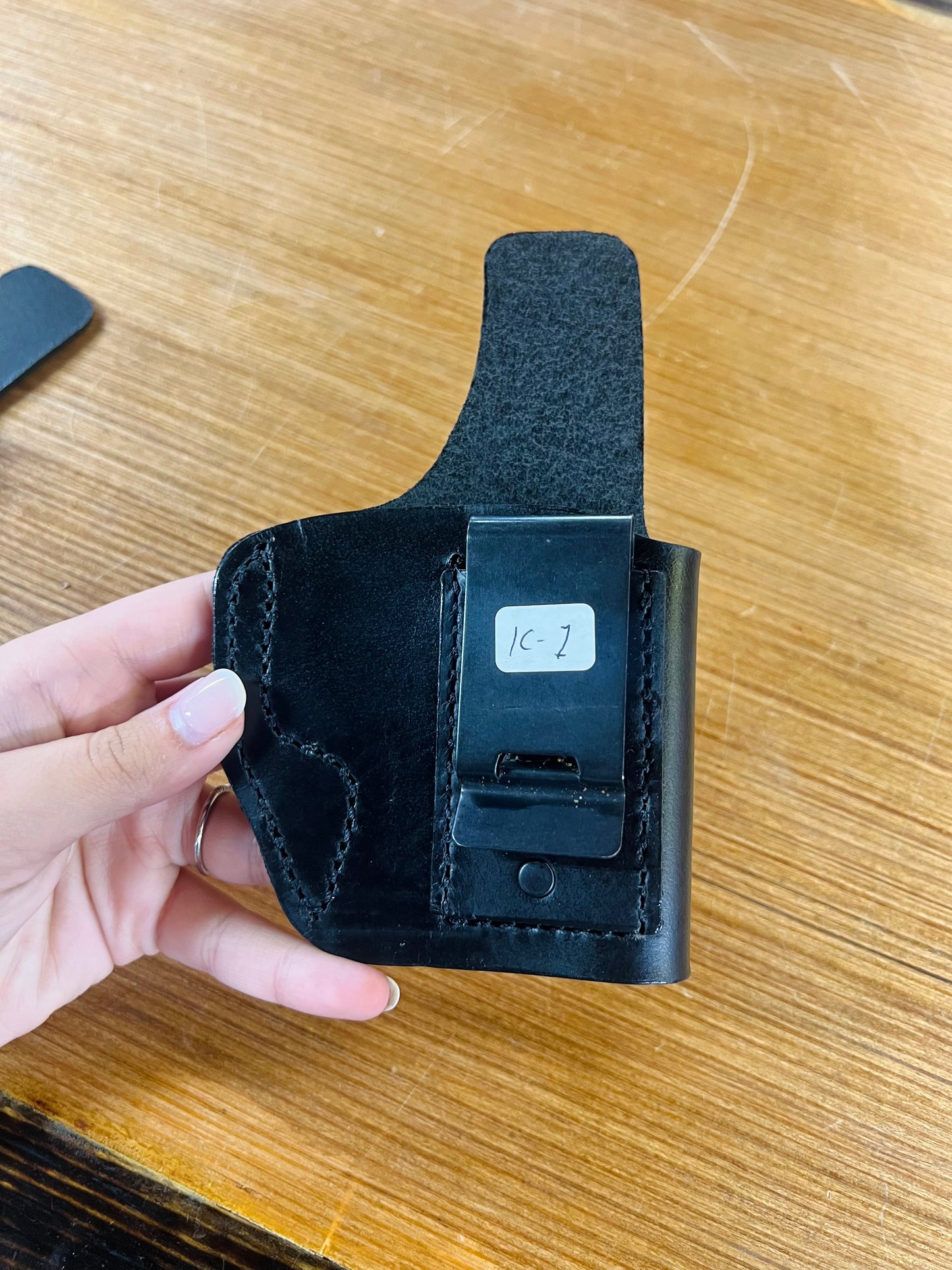 Genuine Black Leather Concealed Holster 3.5" - Local Amish Made