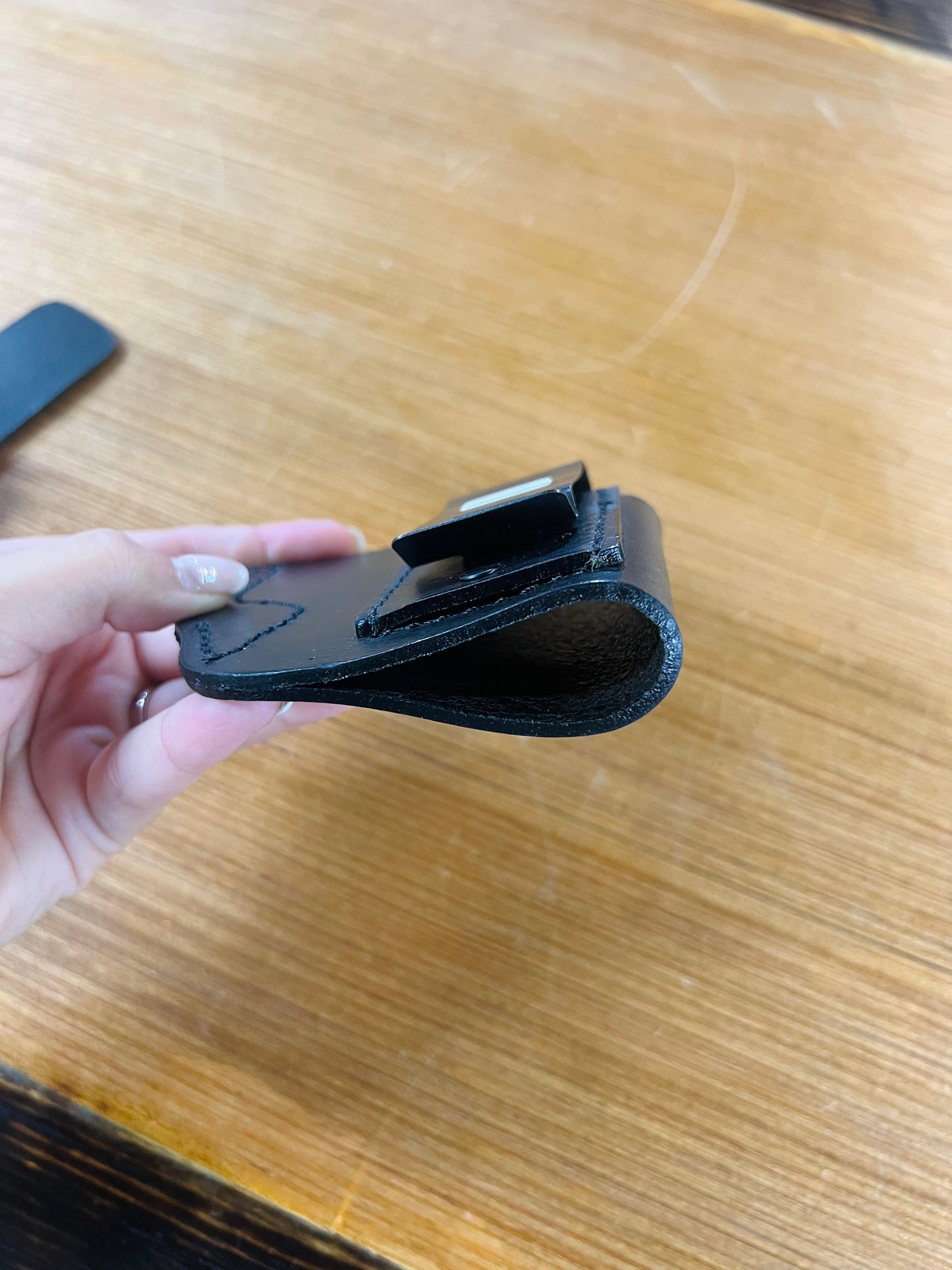 Genuine Black Leather Concealed Holster 3.5" - Local Amish Made