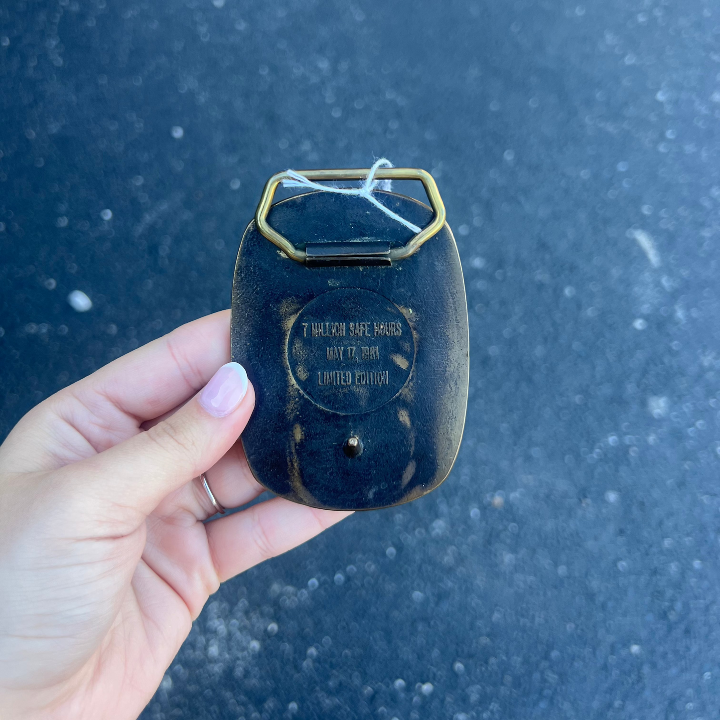 Vintage Limited Edition Dowell Service Oil Field Brass Belt Buckle 7 Million Safe Hours