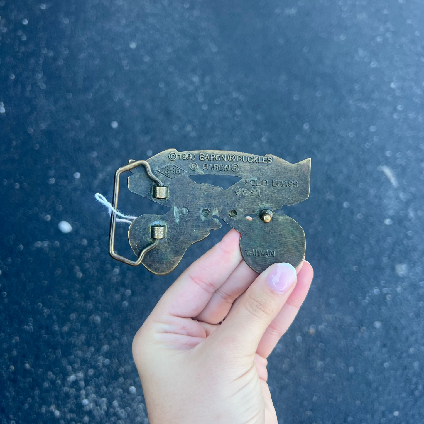 Vintage Bluegrass Belt Buckle 1980 Barron Buckles Solid Brass