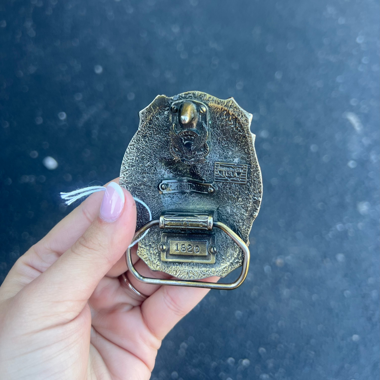 Vintage Bass Fishing Belt Buckle Made in USA Numbered 1820 The Great American Buckle Company