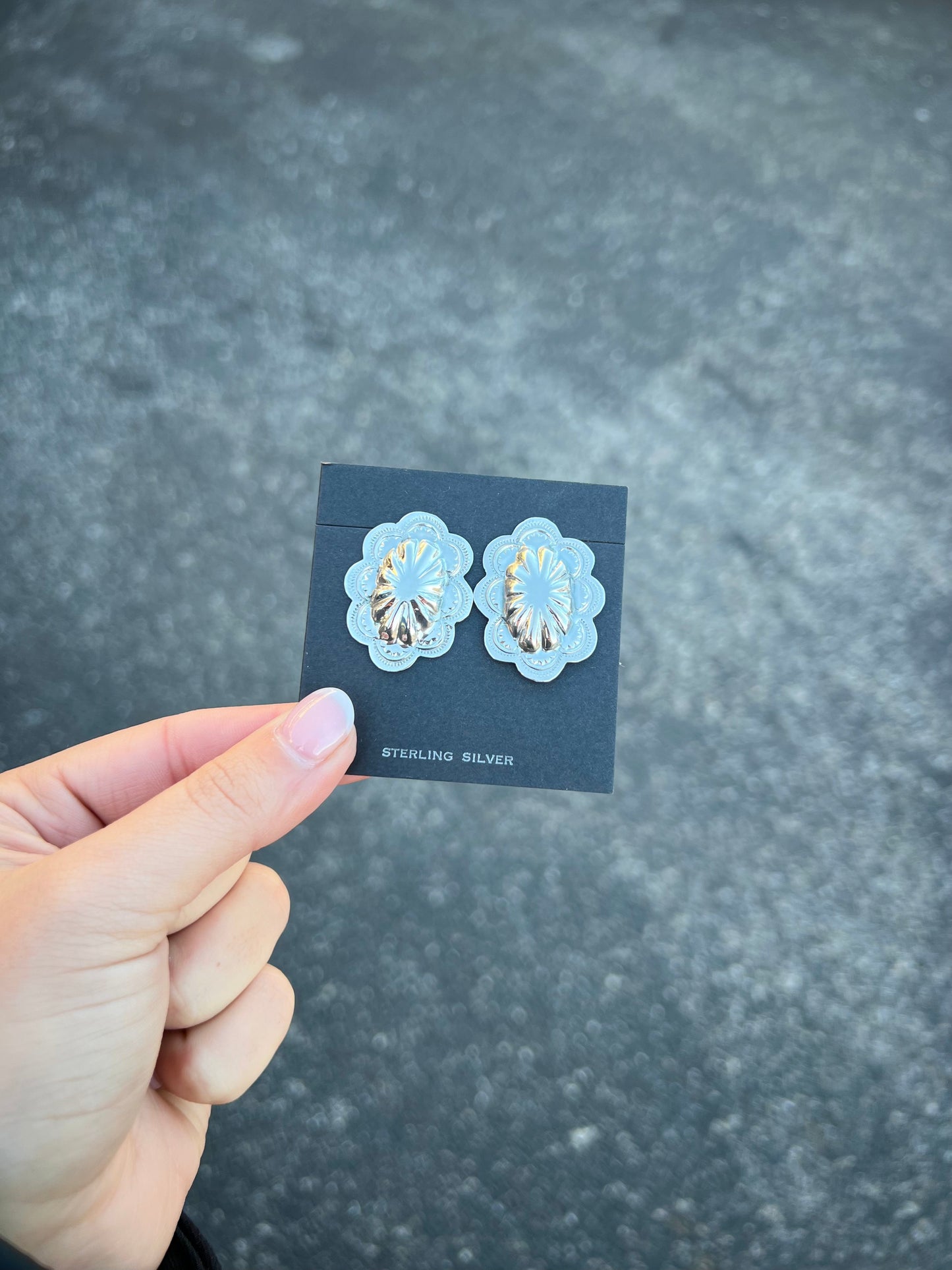 Navajo Sterling Silver Concho Earrings