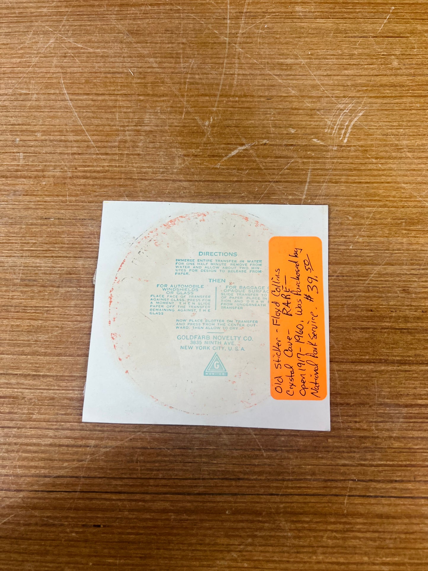 Old Sticker - Floyd Collins Crystal Cave - RARE