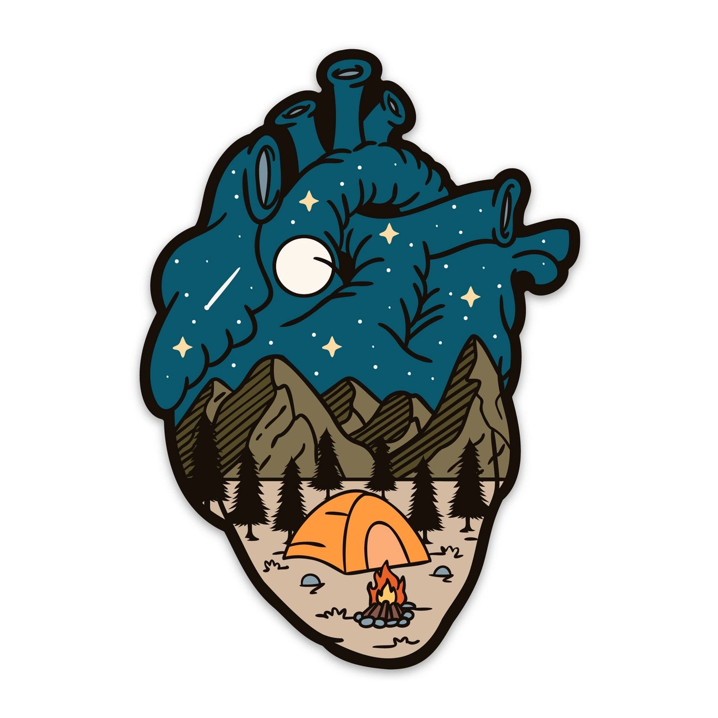 Anatomical Heart - Outdoors / Hiking Sticker
