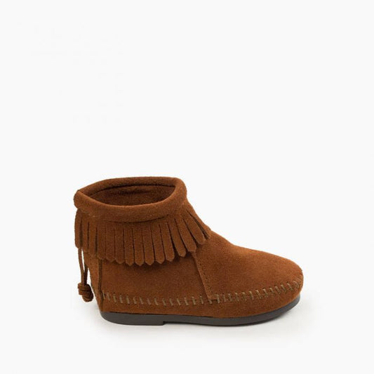 Minnetonka Kids' Brown Back Zip Hardsole Boot