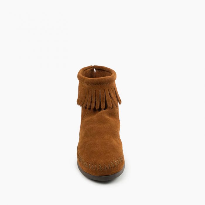 Minnetonka Women's Brown Back Zip Hardsole Boot