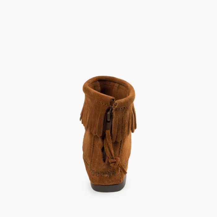 Minnetonka Women's Brown Back Zip Hardsole Boot