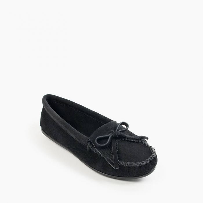 Minnetonka Women's Black Kilty Hardsole Shoe