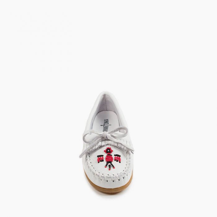 Minnetonka Women's White Thunderbird Moc