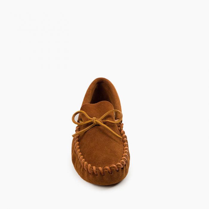 Minnetonka Men's Brown Leather Laced Softsole