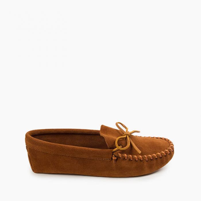 Minnetonka Men's Brown Leather Laced Softsole