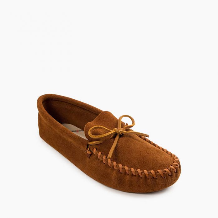 Minnetonka Men's Brown Leather Laced Softsole