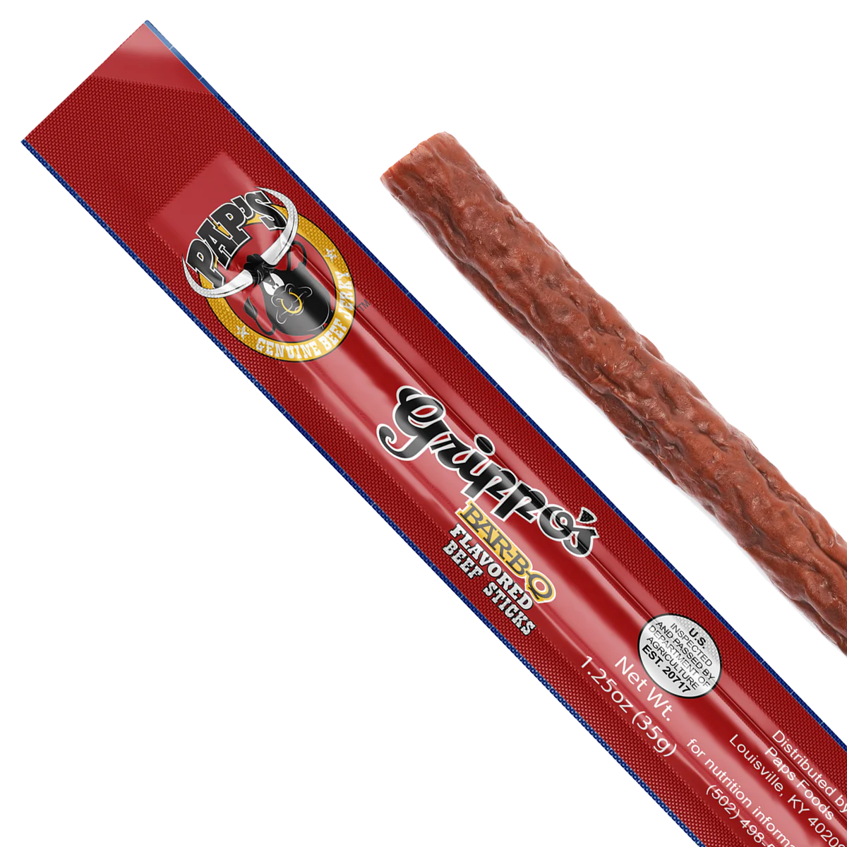 Pap's Genuine Beef Jerky Grippo's BAR-B-Q Beef Sticks
