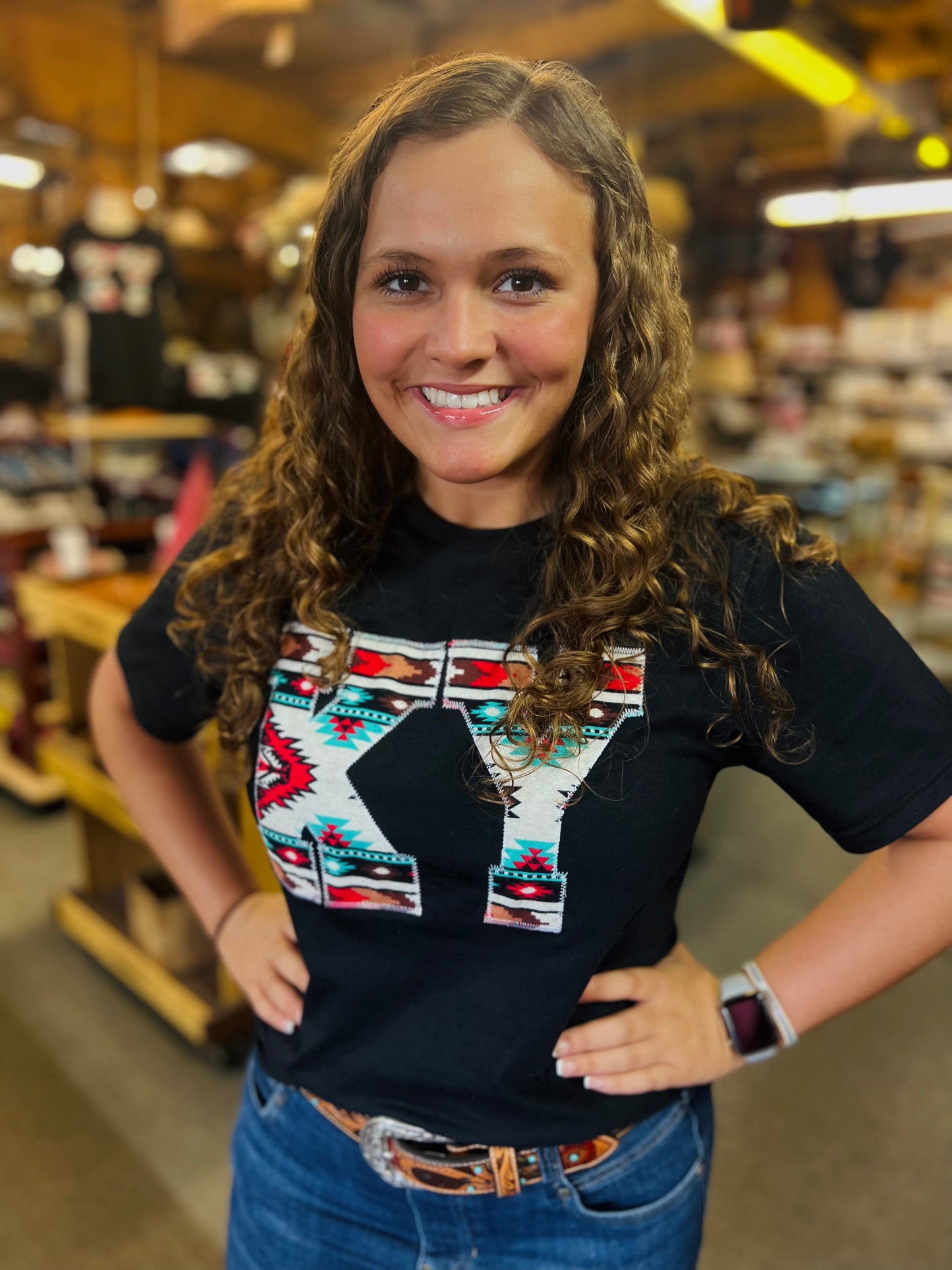 KY Aztec Black Short Sleeve Tee
