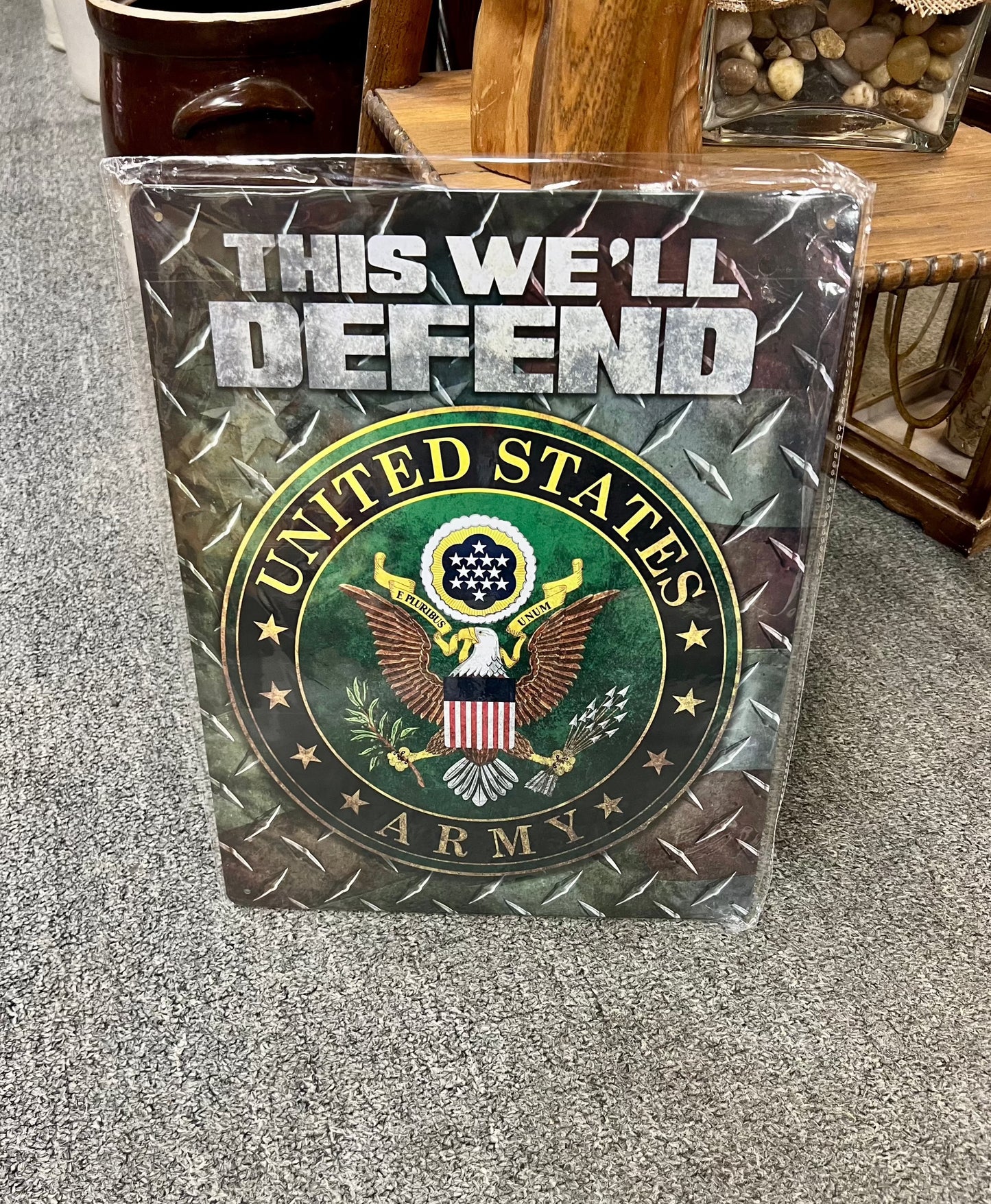 U.S. Army Defend Metal Sign