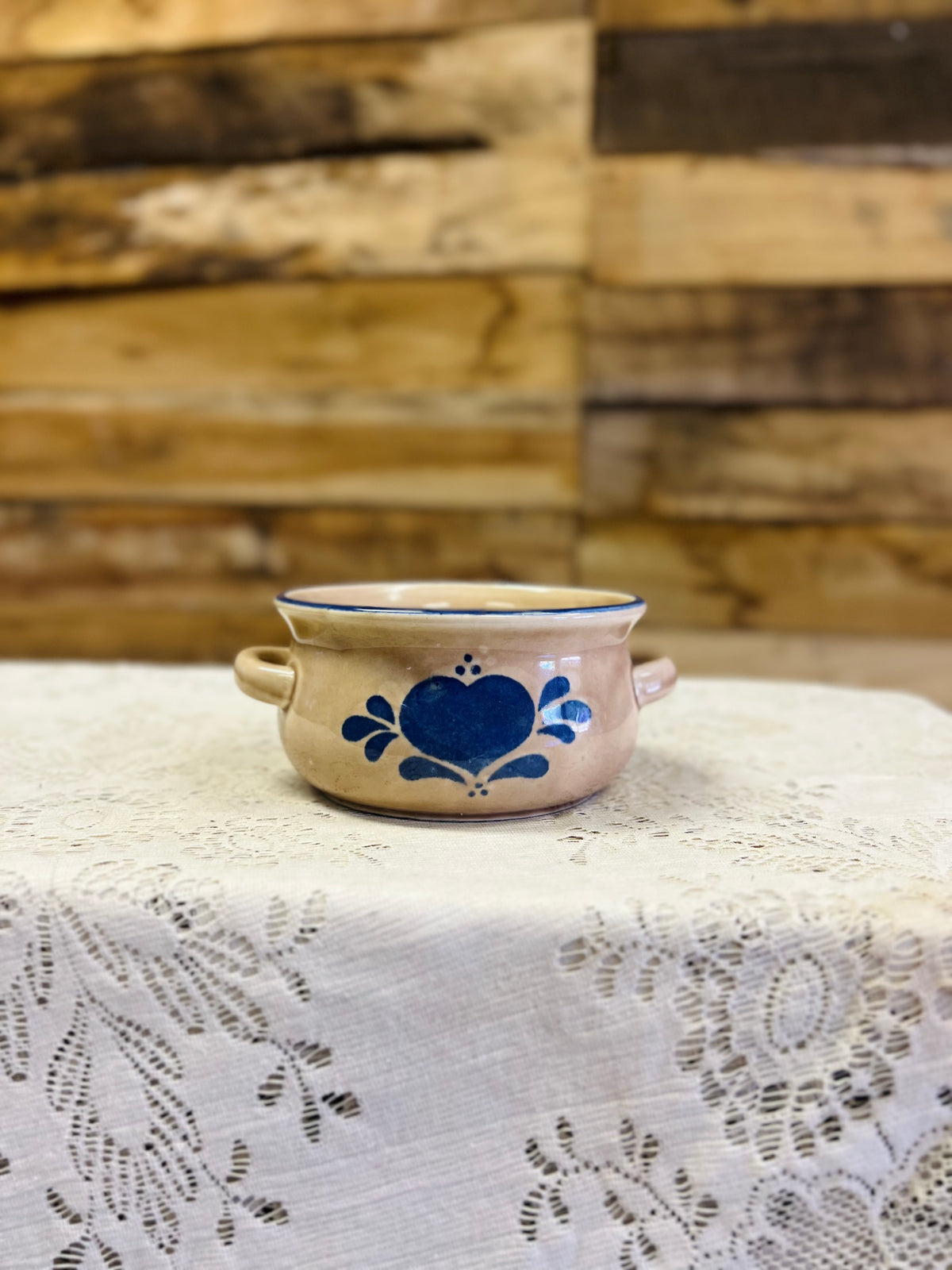 Vintage Blue Heart Crock/Bowl