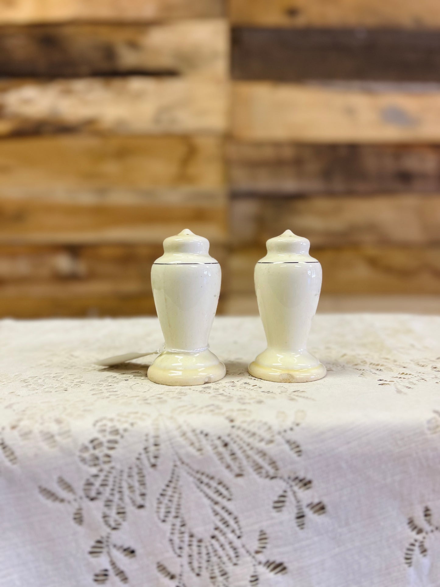 Vintage Homer Laughlin Porcelain Salt And Pepper Shakers with Blossom Design