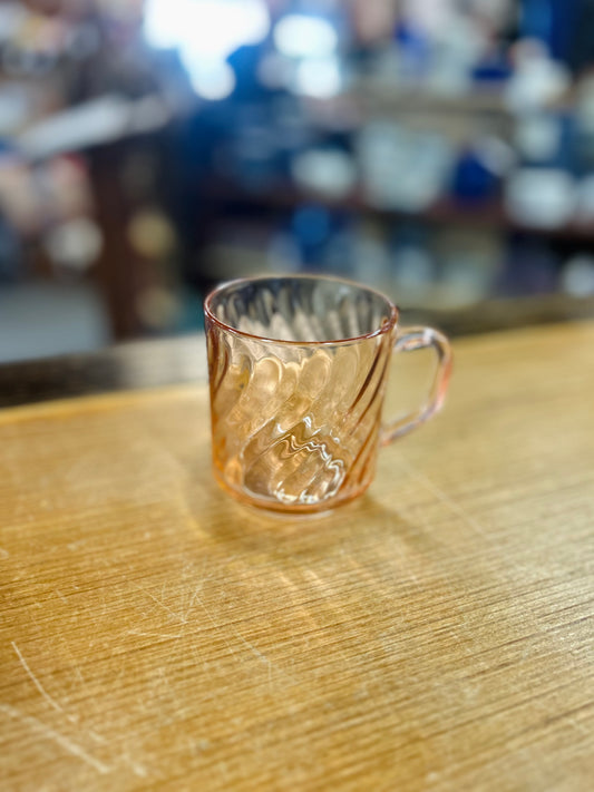 Vintage Pink Depression Glass Mug