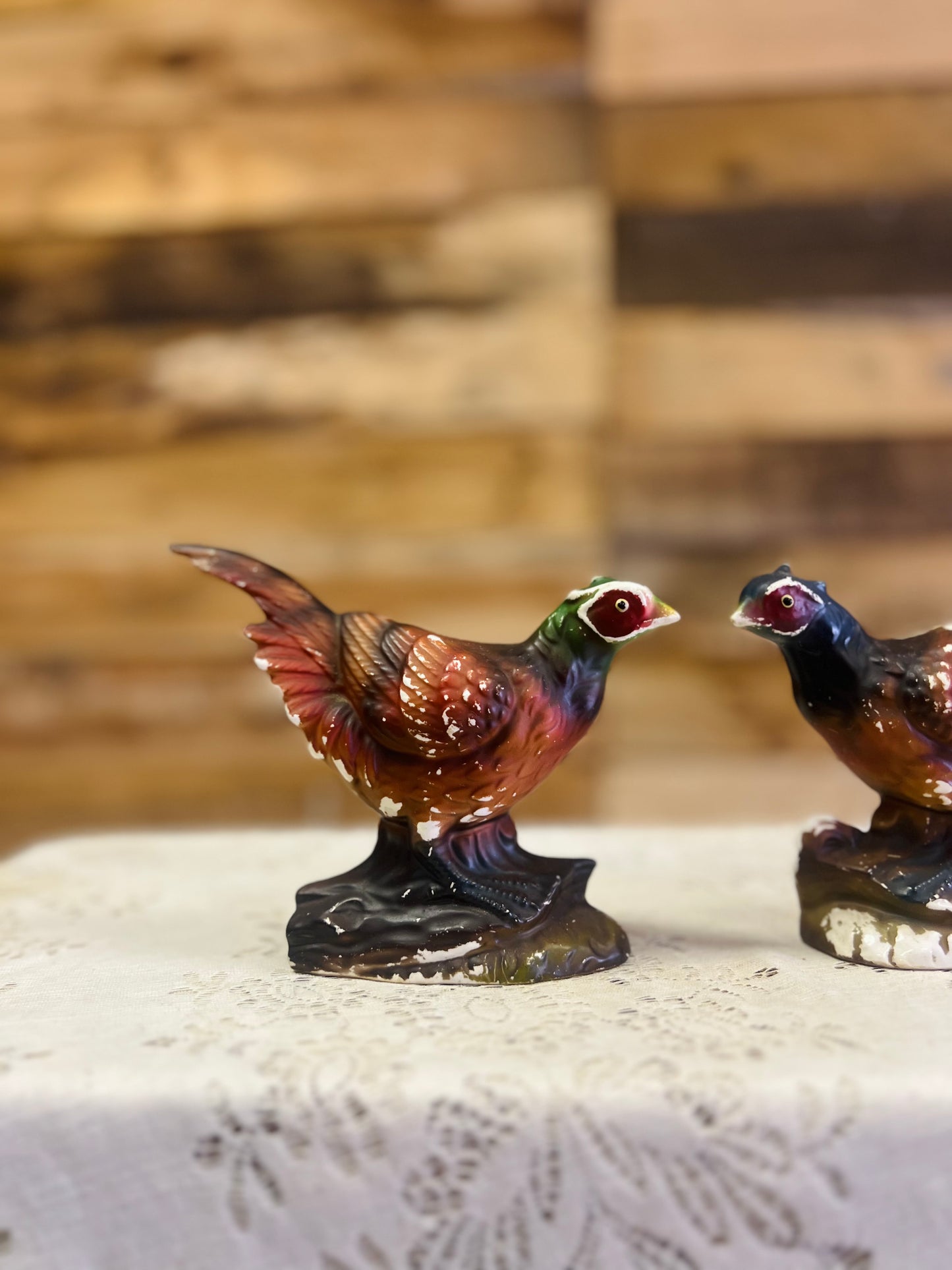 Vintage Set of Two Pheasants