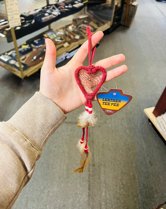 Small Leather Heart Dream Catcher