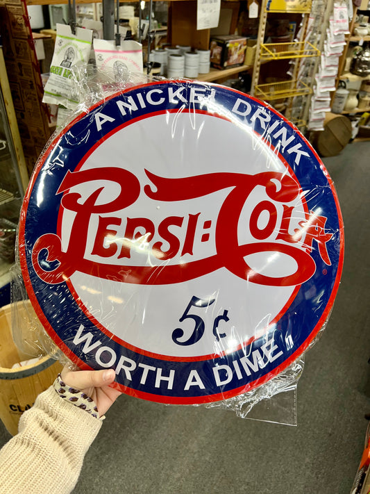 Pepsi Cola 5 Cents Dome Sign